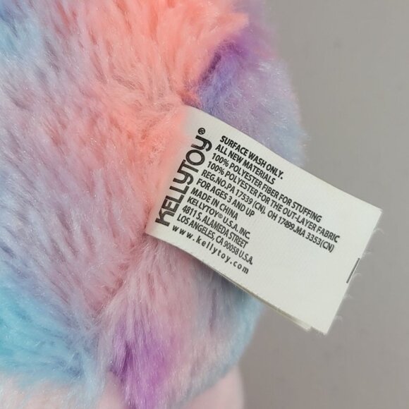 Kellytoy Rainbow Llama Plush Pink Blue 10" Standing Alpaca Justice Tie Dye 2018 - Picture 9 of 10